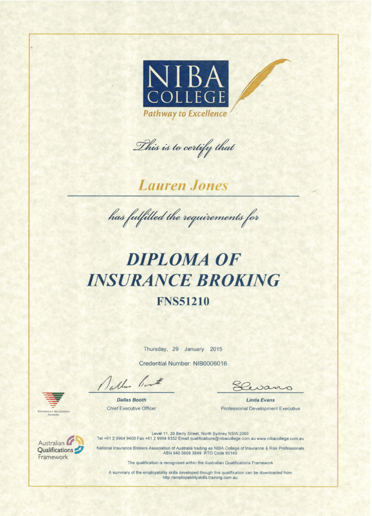 Diploma of Insurance Broking